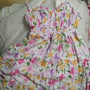 Rue21 Pink and Green Floral Top